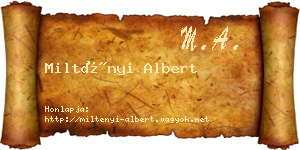 Miltényi Albert névjegykártya